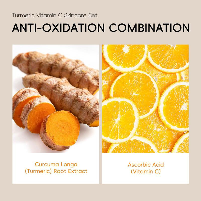 Hydrating Turmeric Skin Care Set – 12-Piece Glow Kit for Women