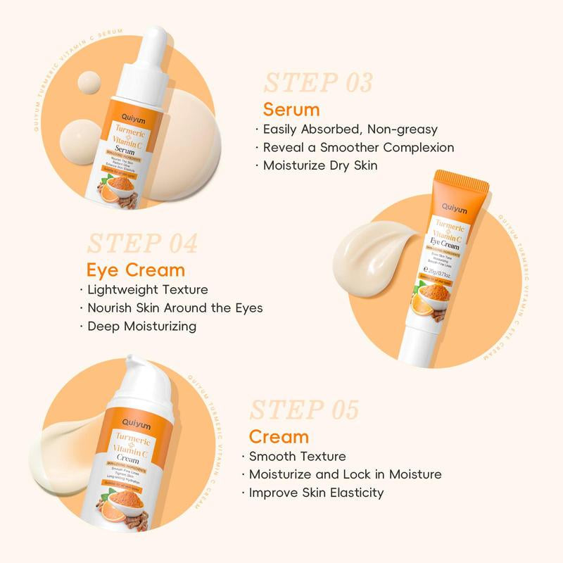 Hydrating Turmeric Skin Care Set – 12-Piece Glow Kit for Women